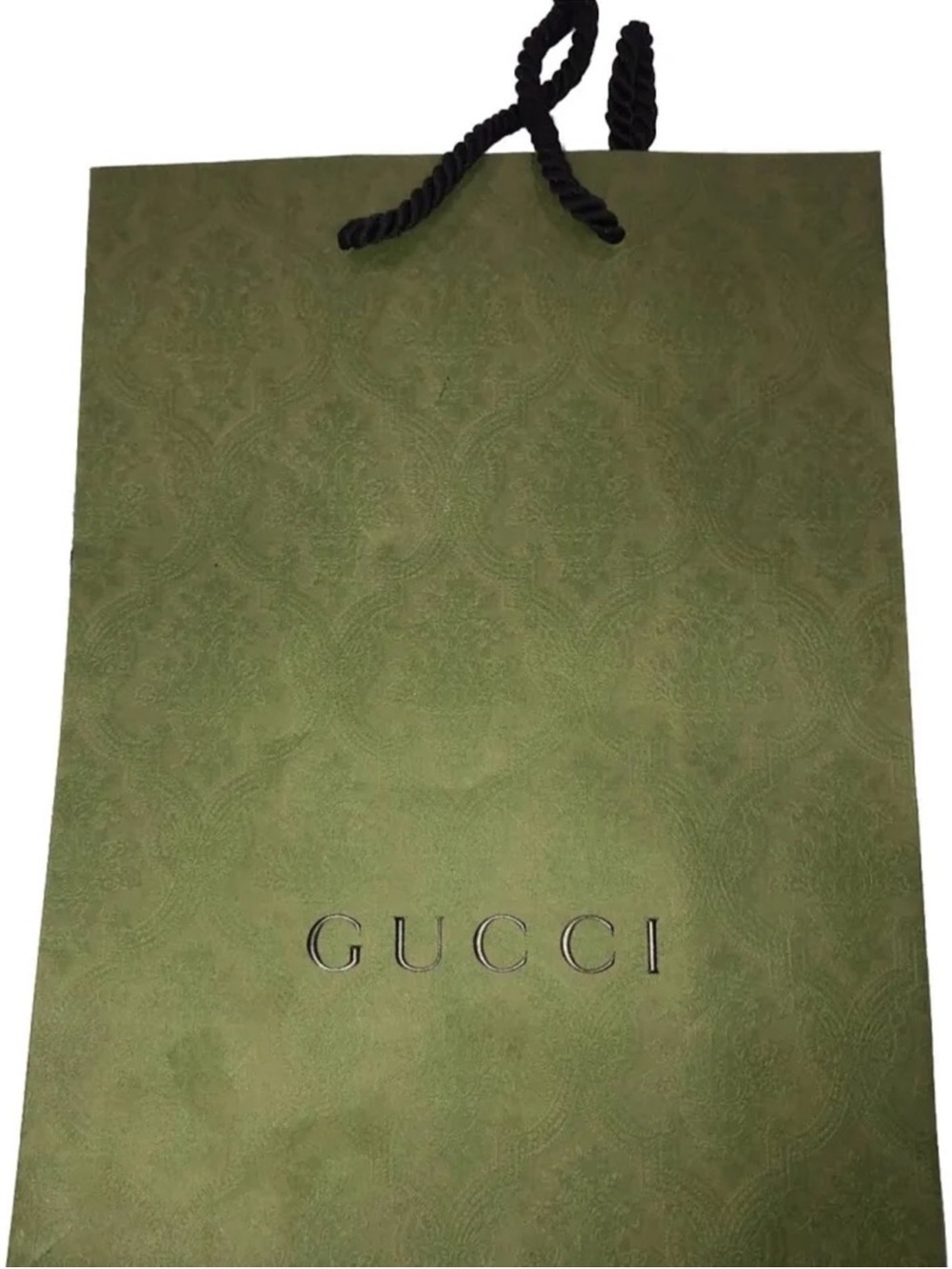 Gucci Olive Green Shopping Bag with Black Rope Handles. - Picture 5 of 5